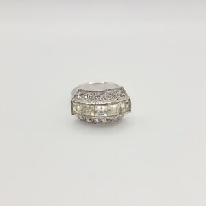 Vintage Ora Cocktail Ring Silver and Crystal